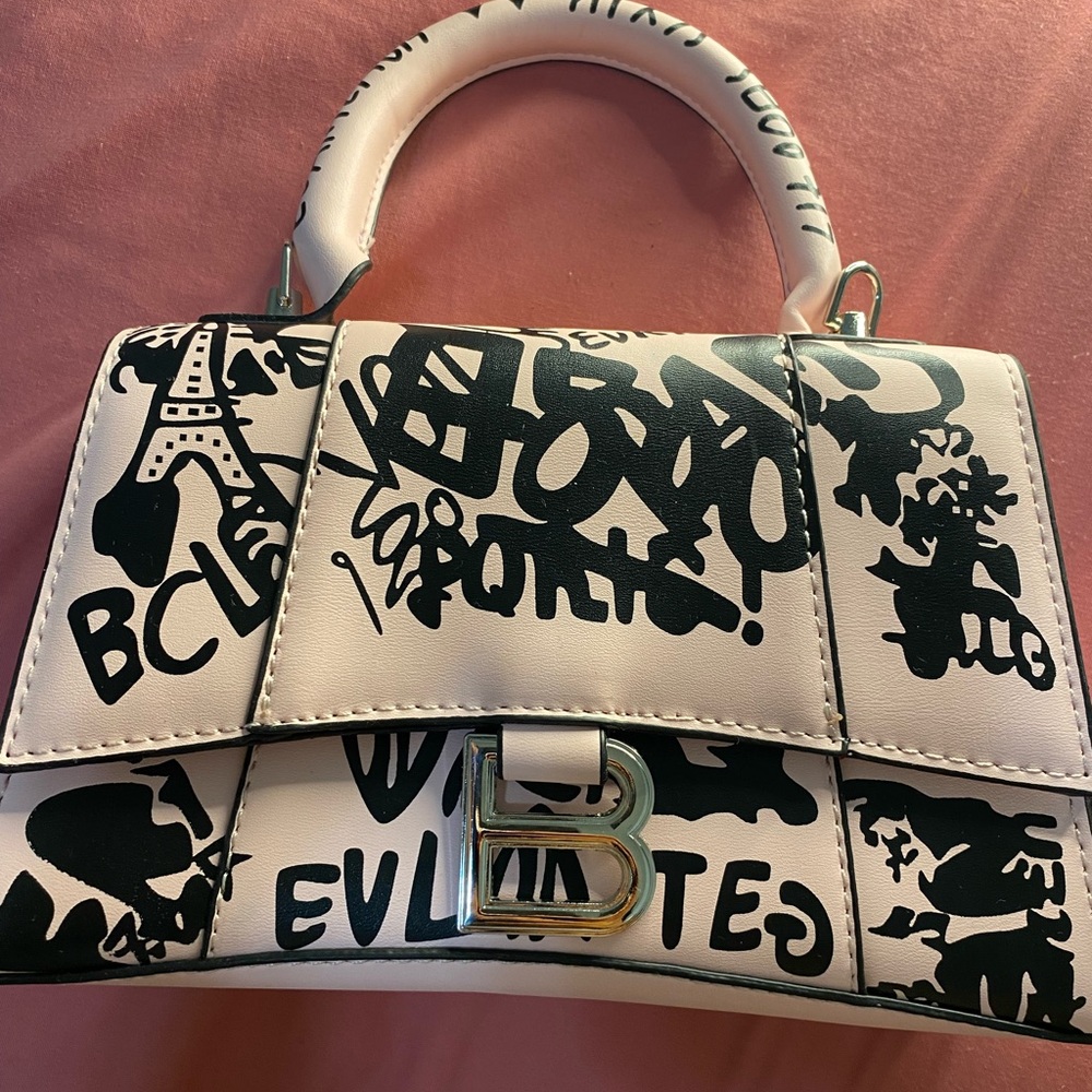 Pink and Black Graffiti Purse